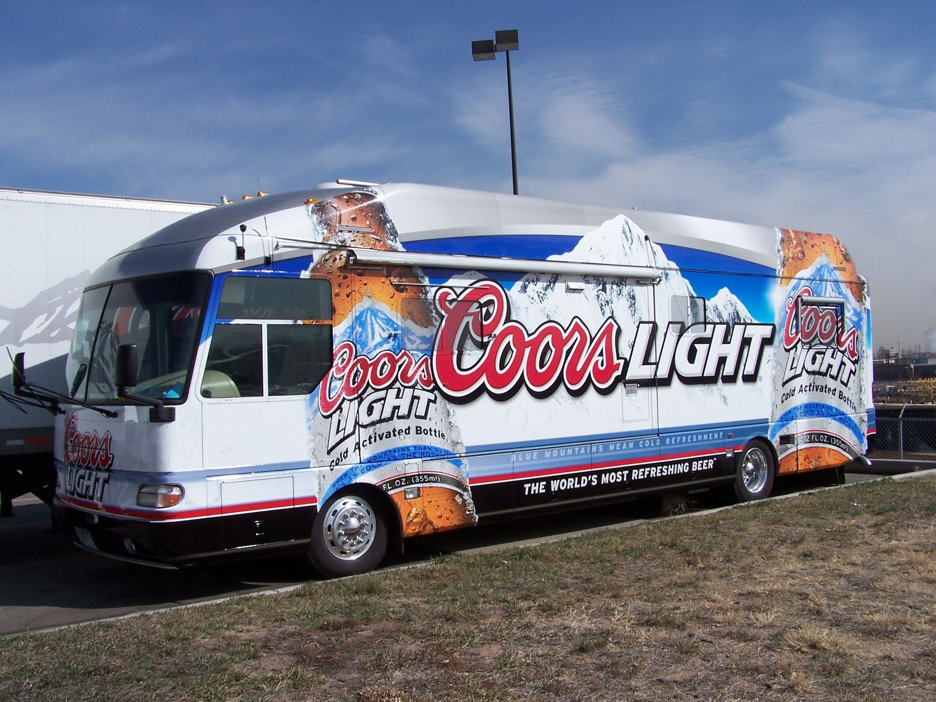 Coors Lite RV party bus full wrap Denver Colorado