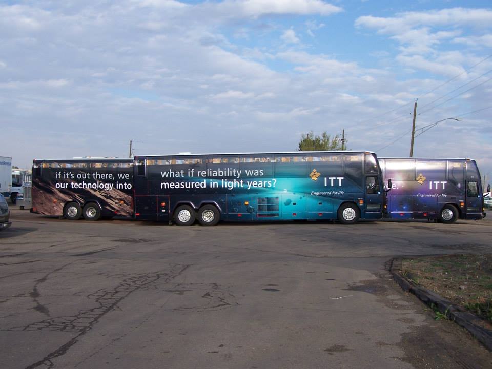 ITT Transport bus full wrap Denver Colorado