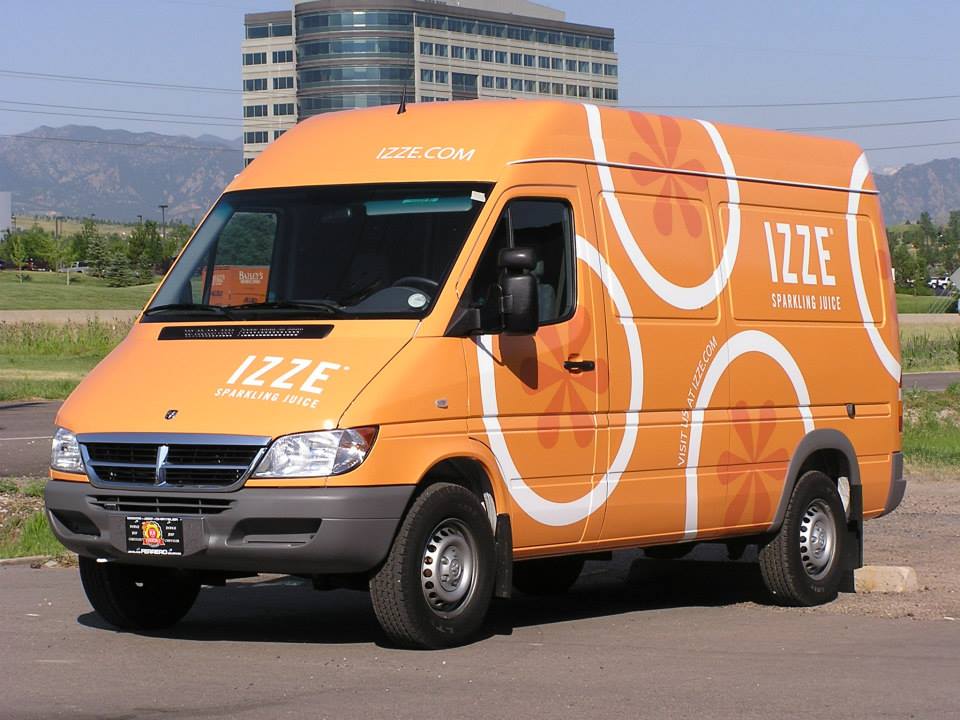 Izze sparkling water van wrap