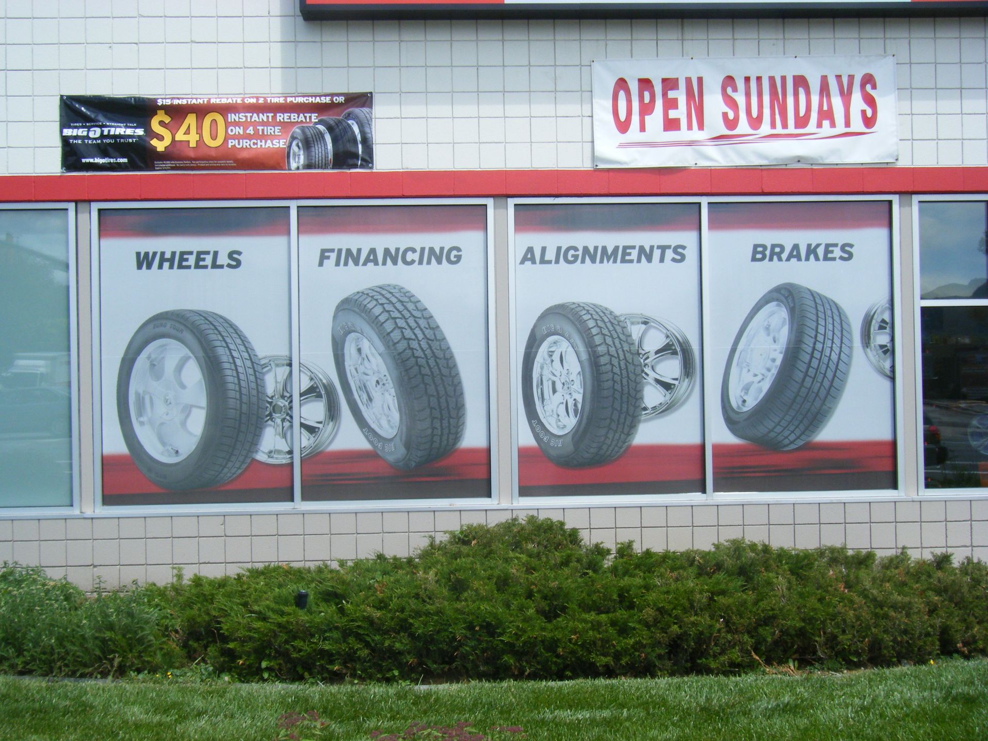 Big O' Tires Window Graphics Installed in Denver Colorado