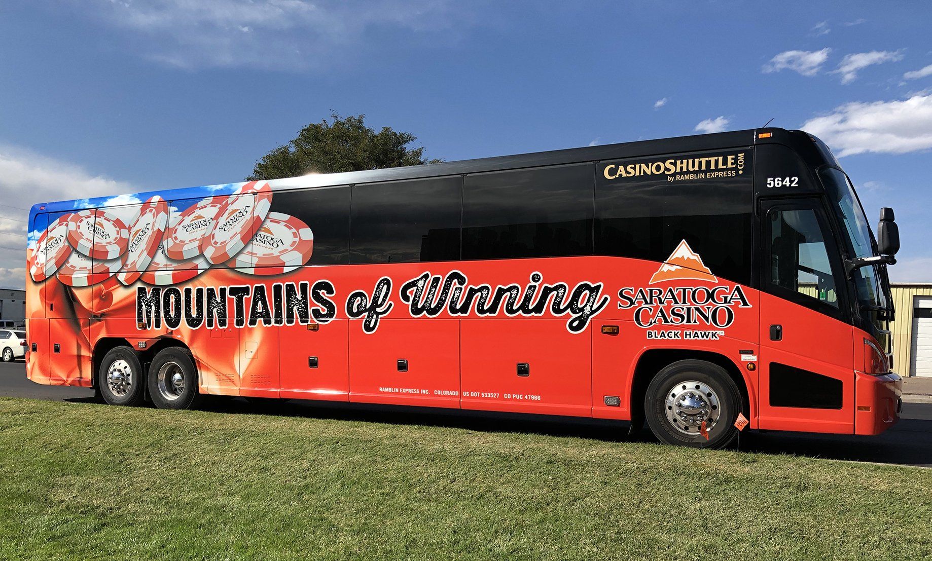 Saratoga Casino Blackhawk shuttle transport full wrap Gilpin Colorado