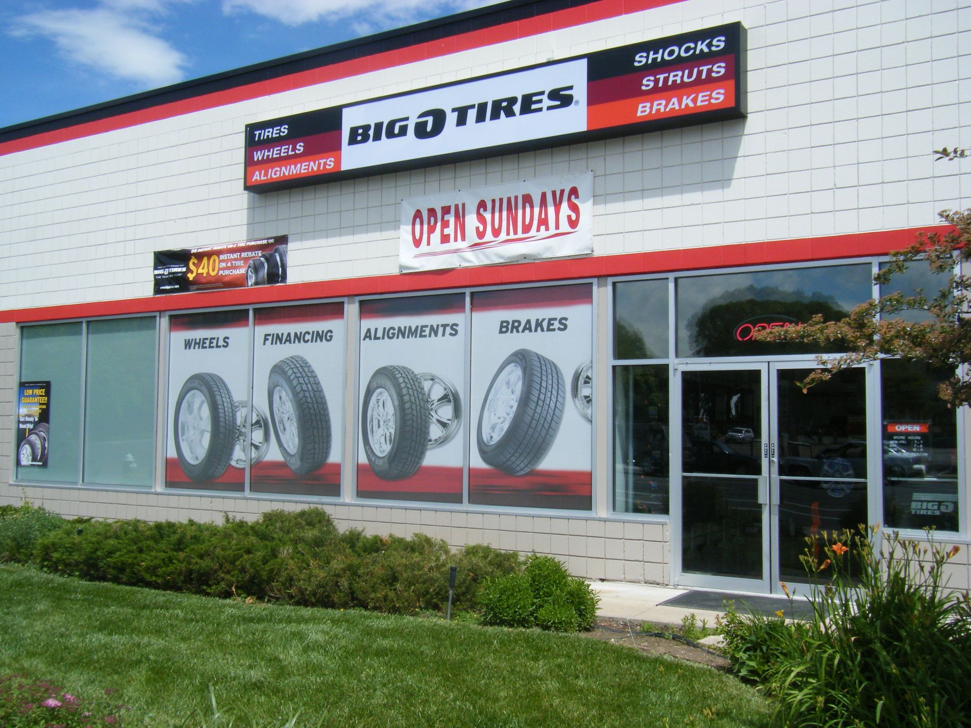 Big O Tires Window Graphics installed by Summit Graphics in Aurora Colorado
