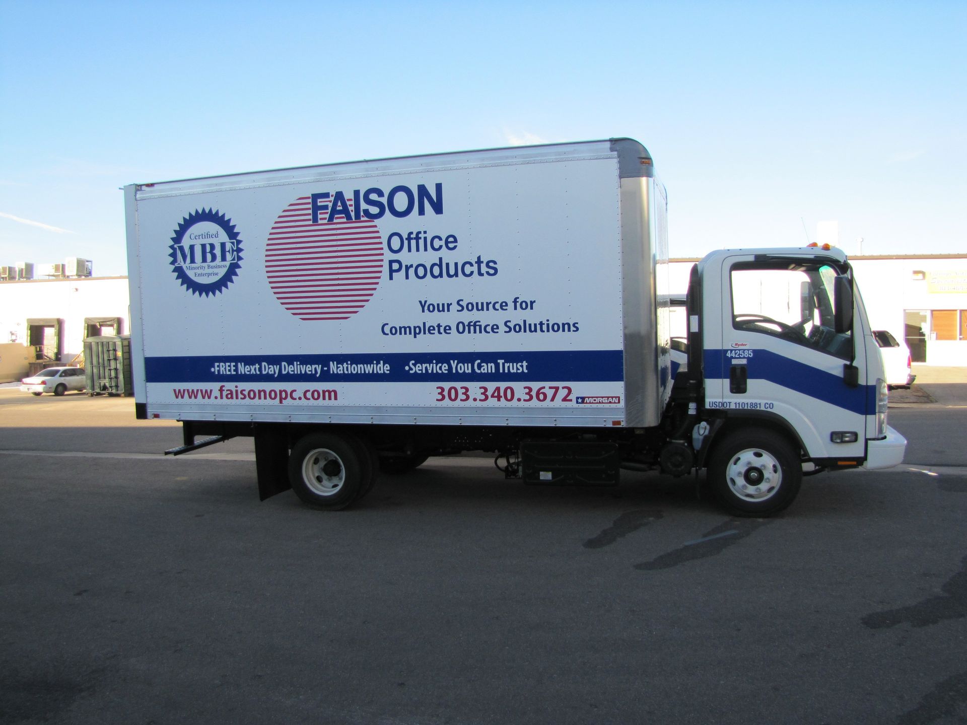 Faison Office Products Box Truck spot graphics Commerce City Colorado