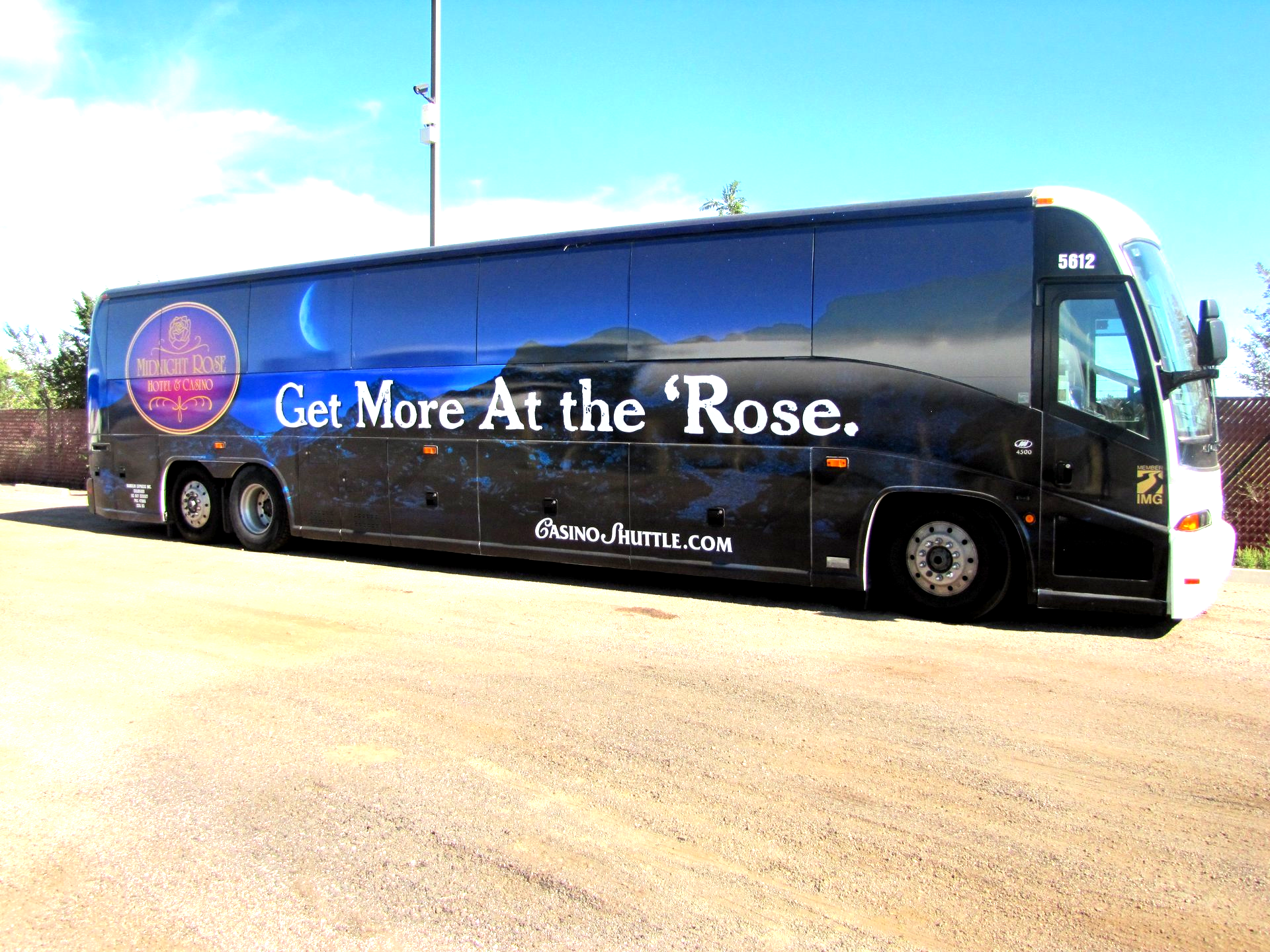 Midnight Rose Casino Passenger Transport bus half wrap Golden Colorado