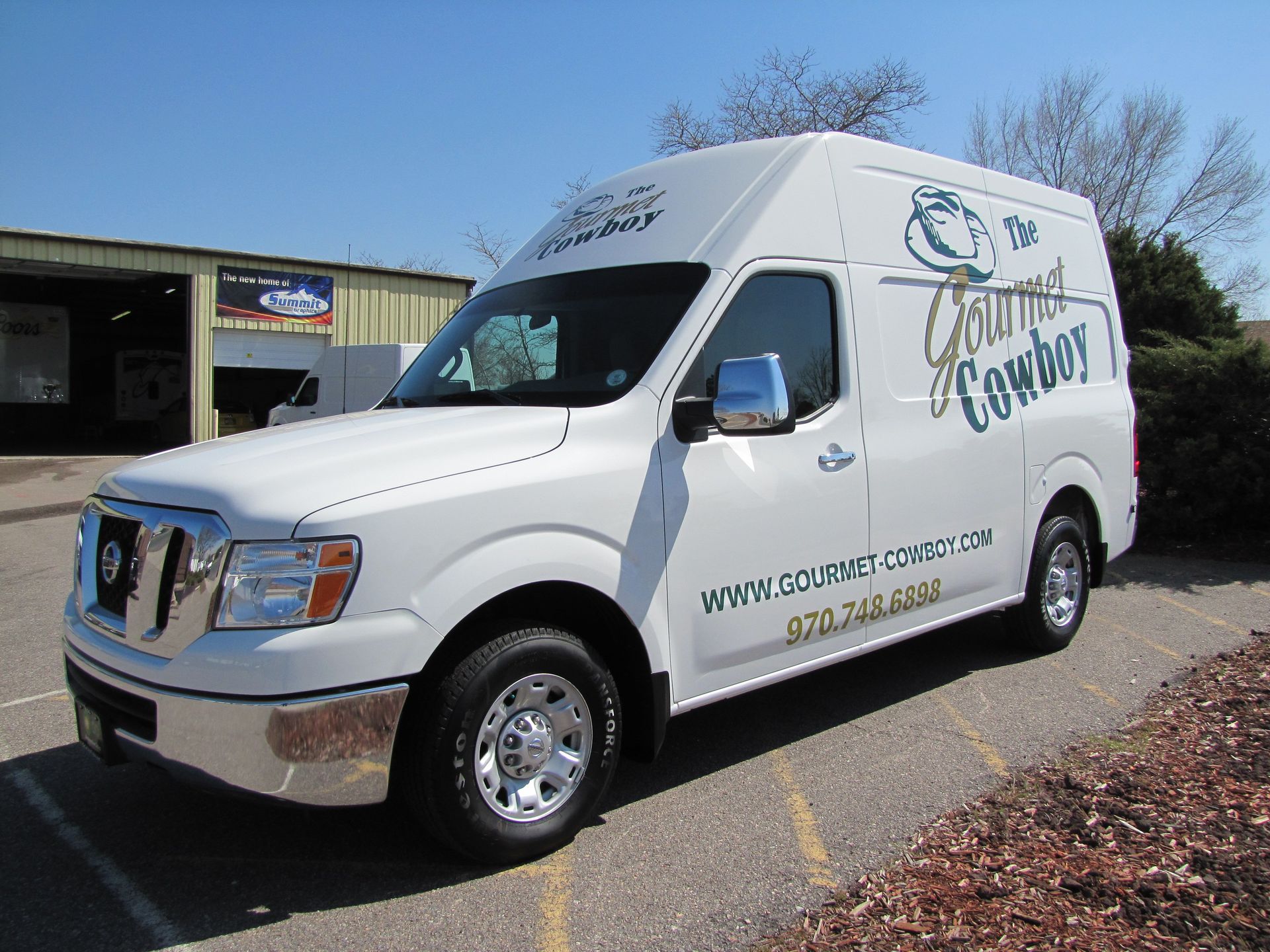 The Gourmet Cowboy Nissan NV spot graphics Denver Colorado