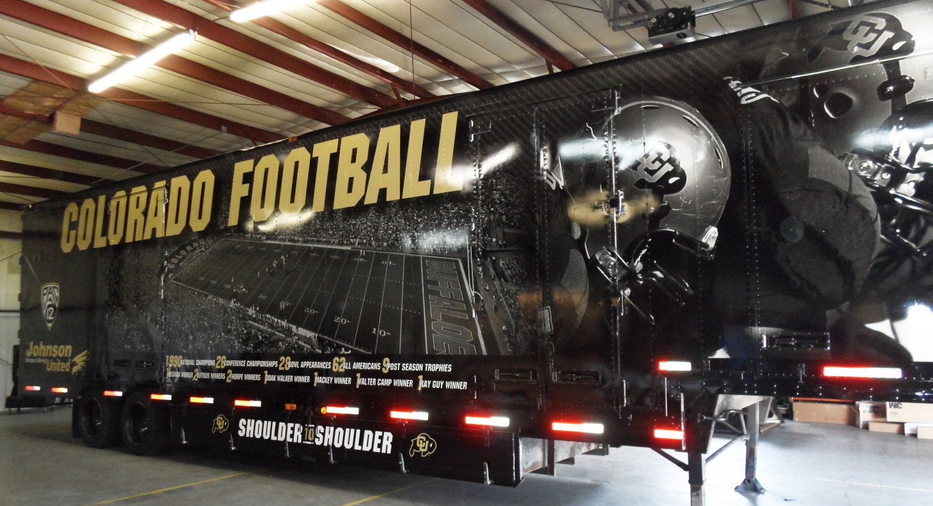 Colorado Buffalos Football Trailer Wrap in 3m film in Boulder Colorado