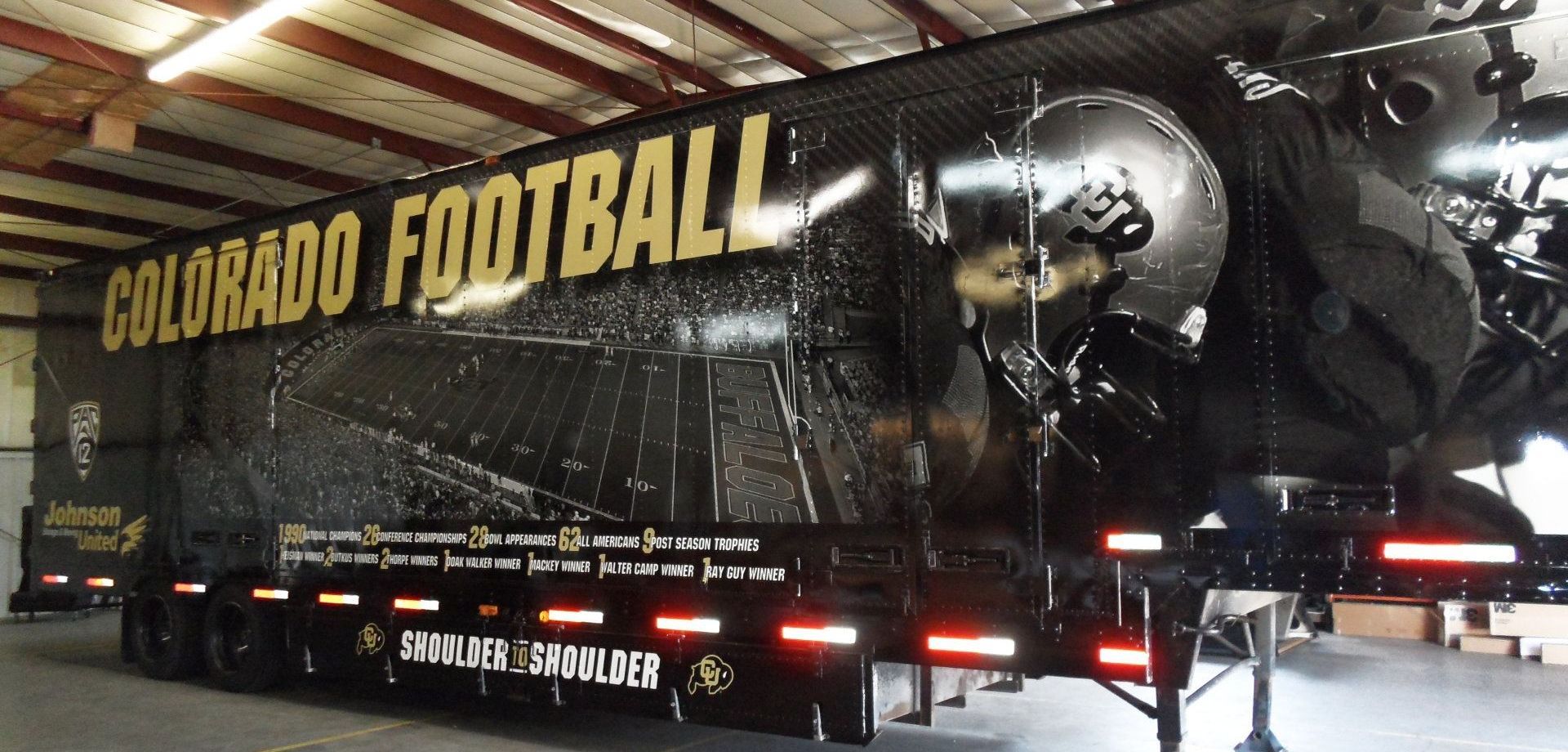 University Of Colorado Full wrap 53 foot trailer graphics Boulder Colorado