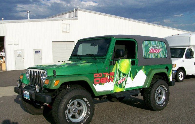 Mountain Dew Jeep JK half wrap