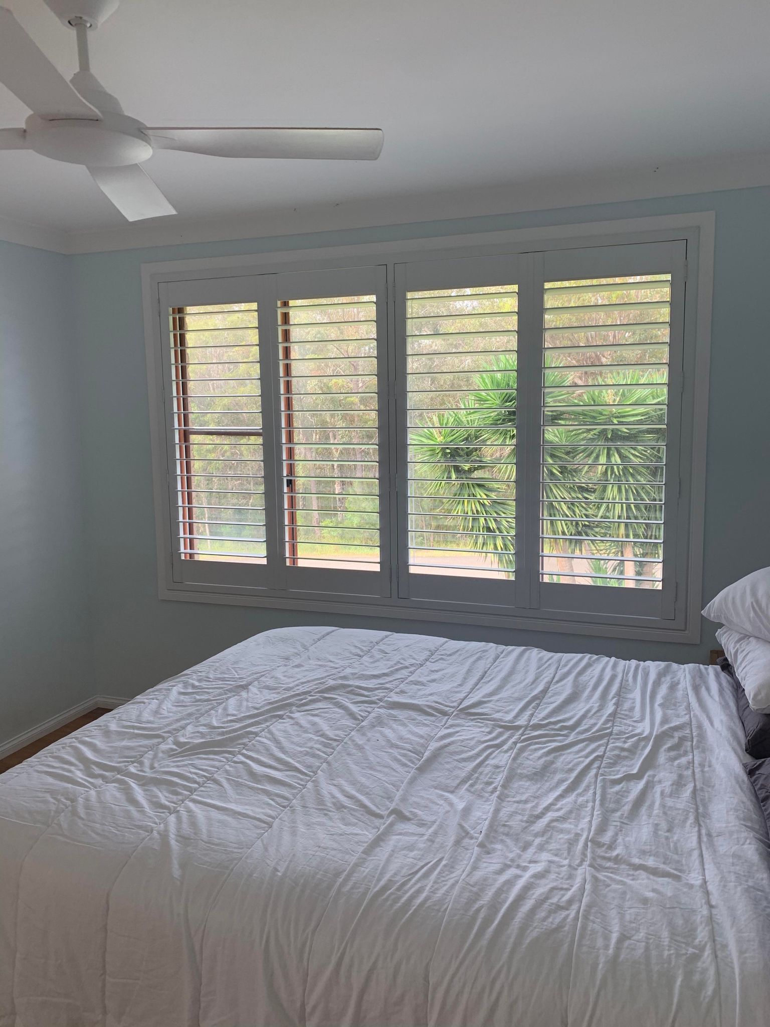 Bedroom with Window Shutters - Blinds, Awnings & Shutters in Mid North Coast, NSW