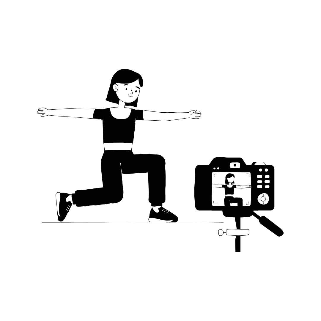 Fitnesscoach vor der Kamera