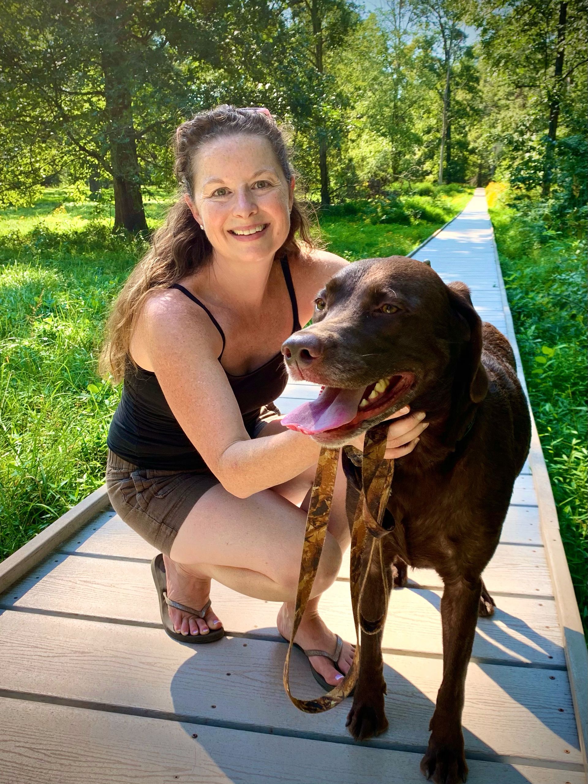 Traci with dog