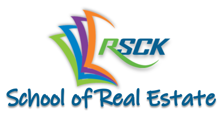 The RSCK School of Real Estate logo, featuring colorful abstract paper shapes and the text 