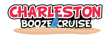 The logo for charleston booze cruise is on a white background.