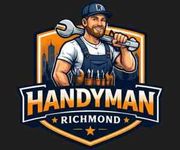 Logo of a smiling handyman with tools, orange shield background, and text “HANDYMAN RICHMOND”