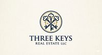 Three Keys Real Estate LLC logo with gold key emblem and navy text on a light background
