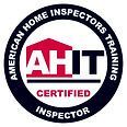AHIT Certified Inspector badge logo in red, black, and white with “American Home Inspectors Training” text