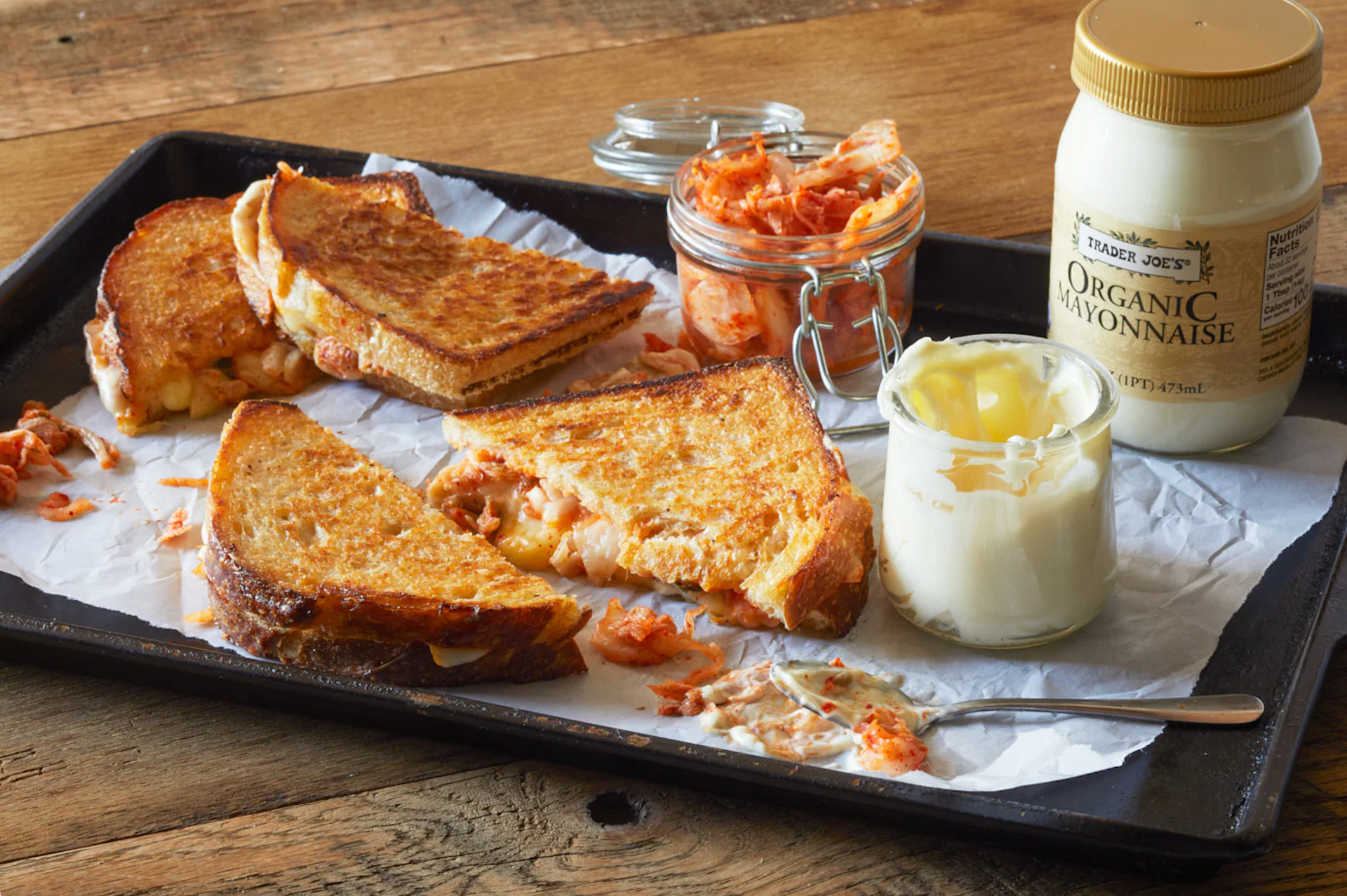 Trader Joe's Organic Mayonnaise used in recipe: Kimchi Grilled Cheese