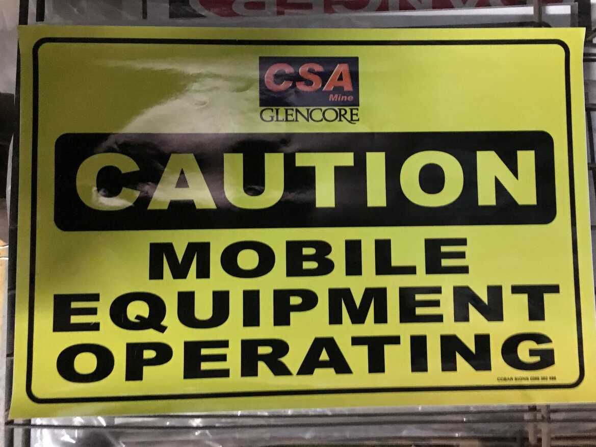Mobile Operating Equipment Sign - Printing in Wagga Wagga, NSW