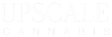 Upscale Cannabis logo in white lettering on a light background