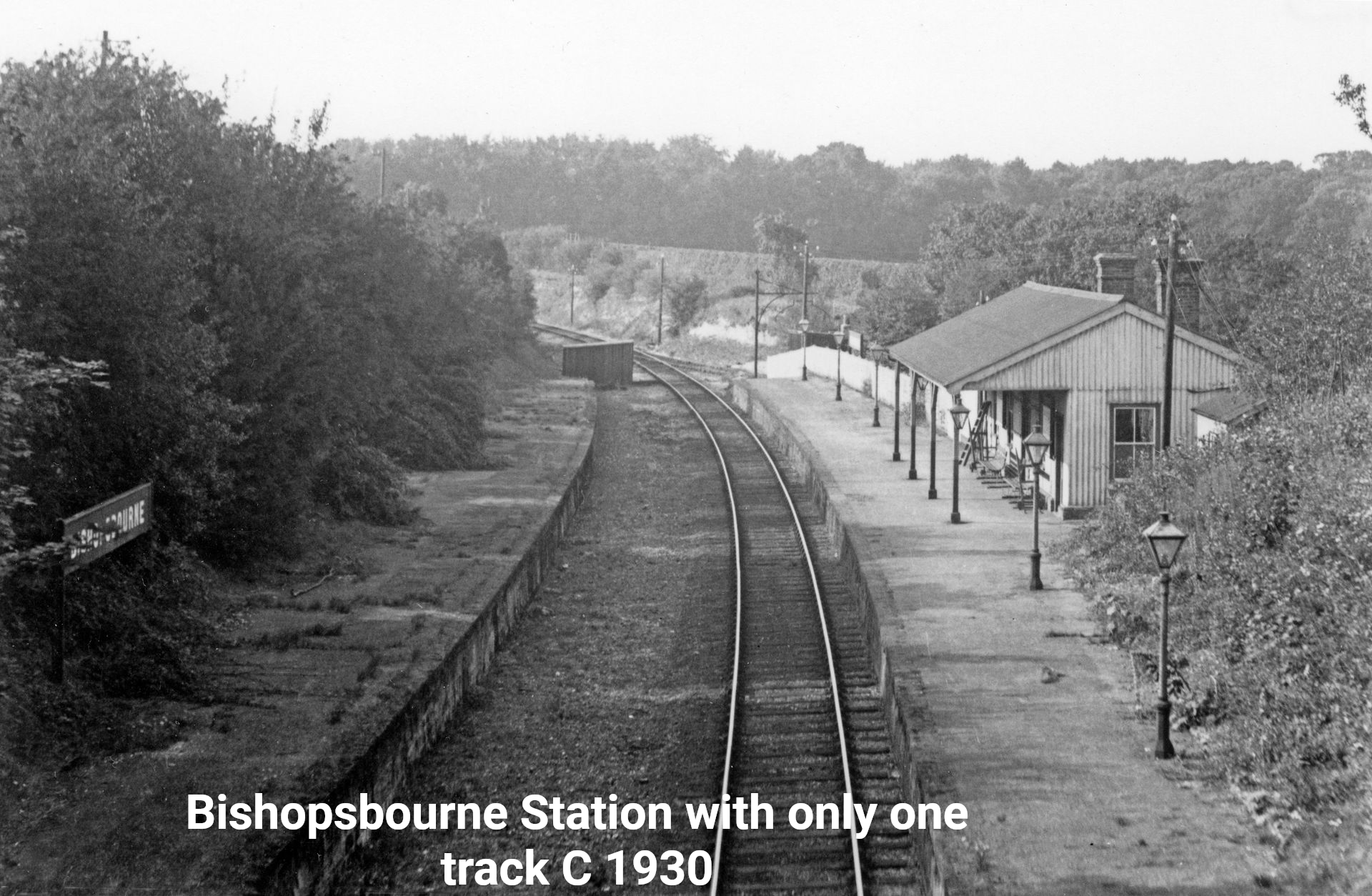 Bishopsbourne Station with only one track C 1930