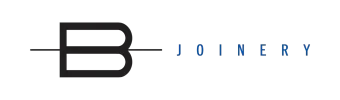 A logo featuring a stylized capital letter B intersected by a horizontal line, for business: Blackline Joinery