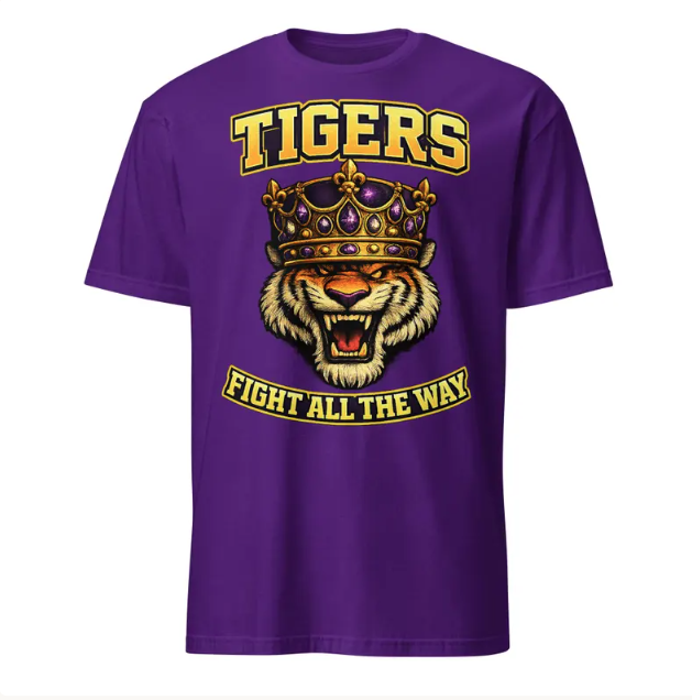 Tiger head wearing a crown,