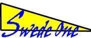 Stylized blue and yellow &ldquo;Swede One&rdquo; logo on a white background