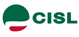 Logo CISL con emblema circolare verde e rosso e testo verde su sfondo bianco.