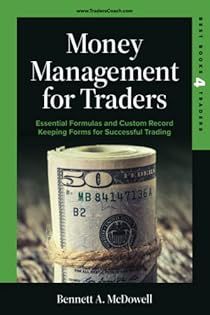 Green book cover titled “Money Management for Traders” with a dollar bill wrapped in rope.