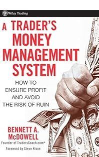Book cover titled “A Trader’s Money Management System” with a hand holding a dollar bill.