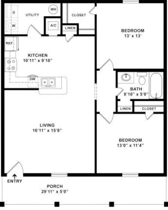 Floor Plan: 2 Bedroom