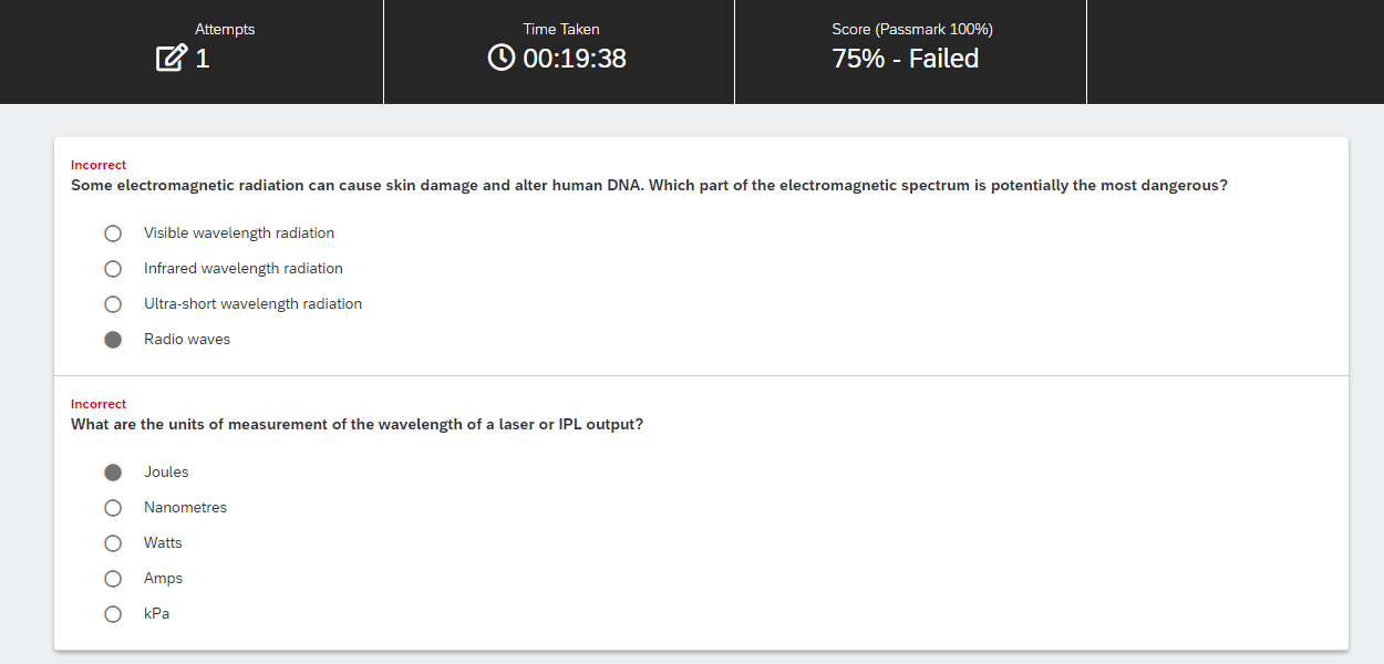 A screenshot of a website with a question on it