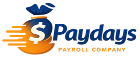 Paydays Payroll Company logo with blue and orange dollar sign icon and wordmark