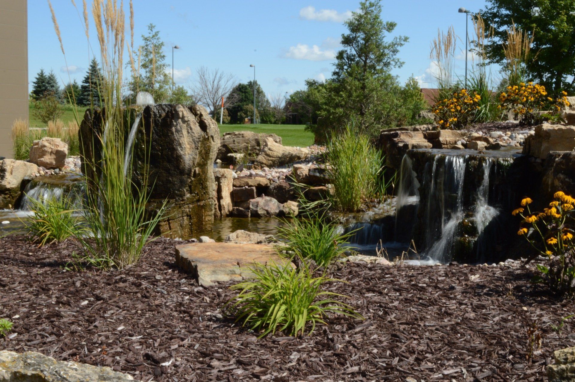 water feature in landscape