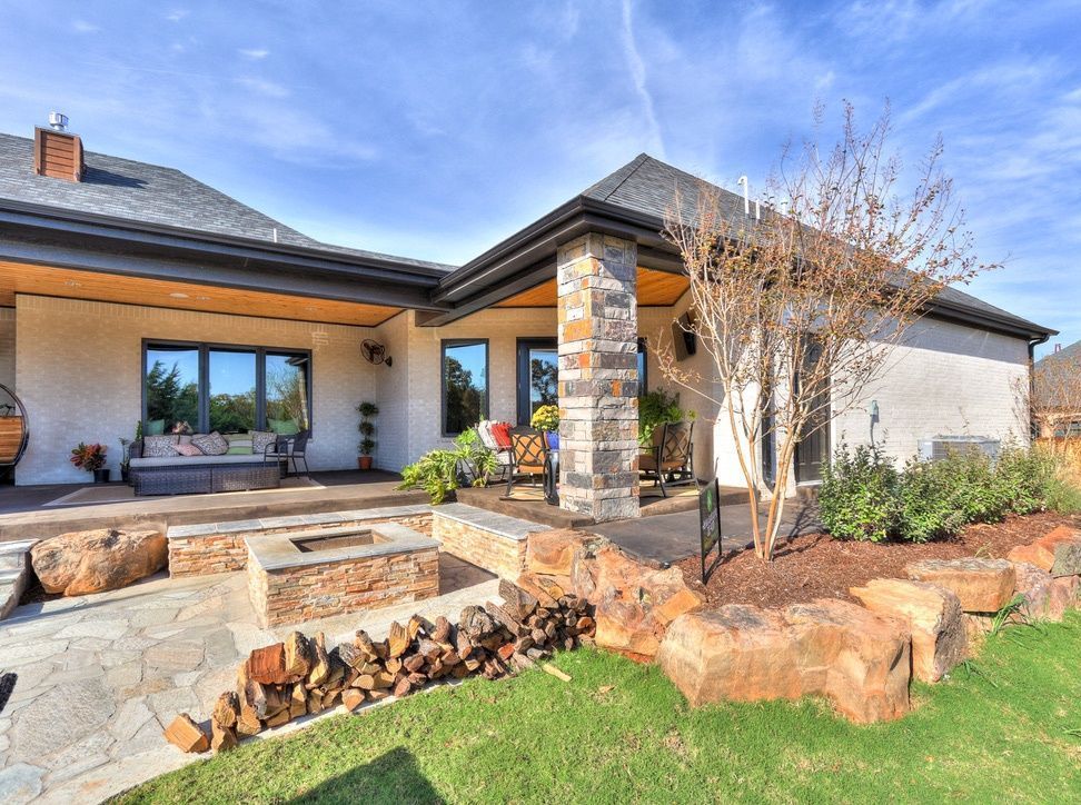 beautiful patio in backyard