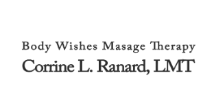 Body Wishes Massage Therapy logo with the text “Corrine L. Ranard, LMT”