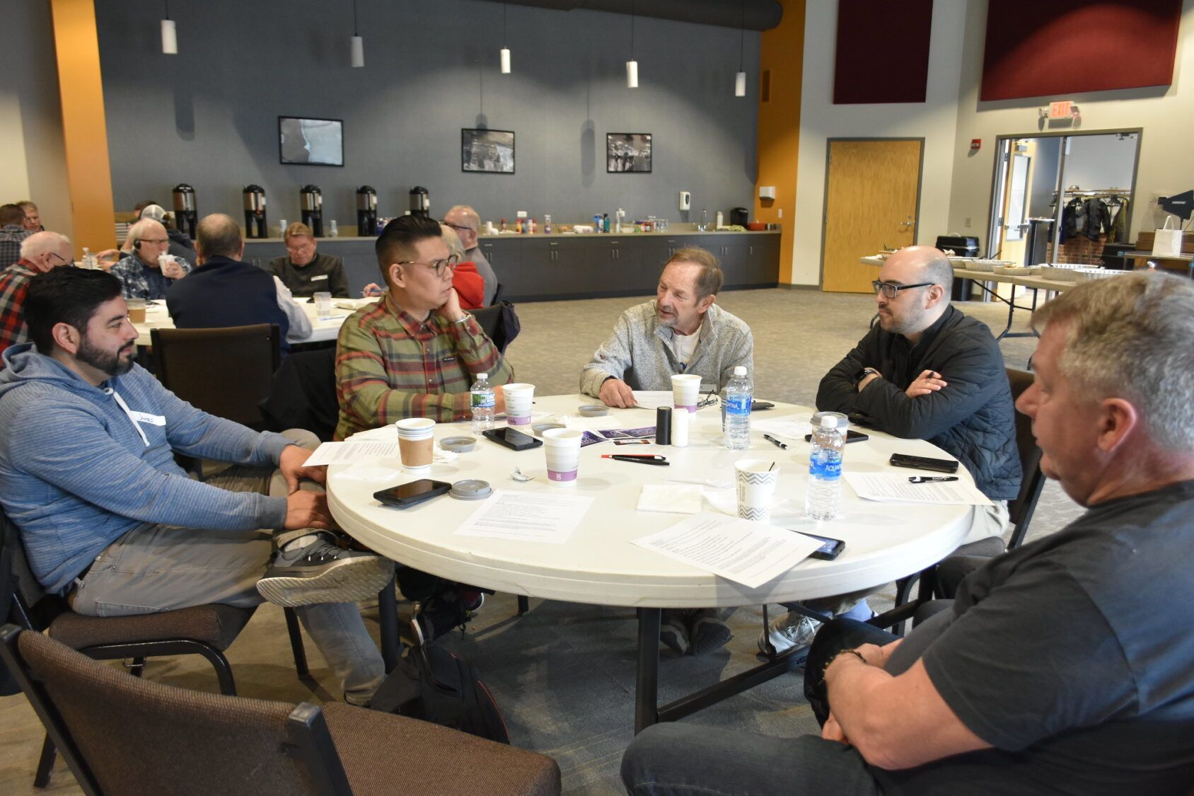 Men worship service at a church in Clarendon Hills