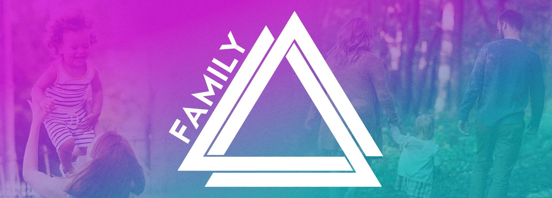 Family at a church in Clarendon Hills