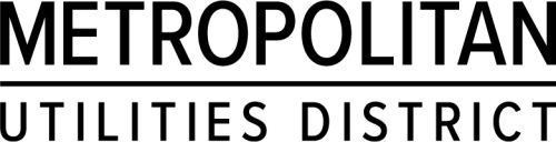 The logo for the metropolitan utilities district is black and white.