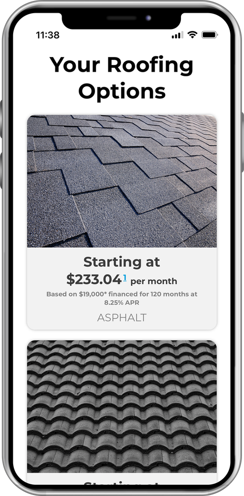 Roofing options phone ad 