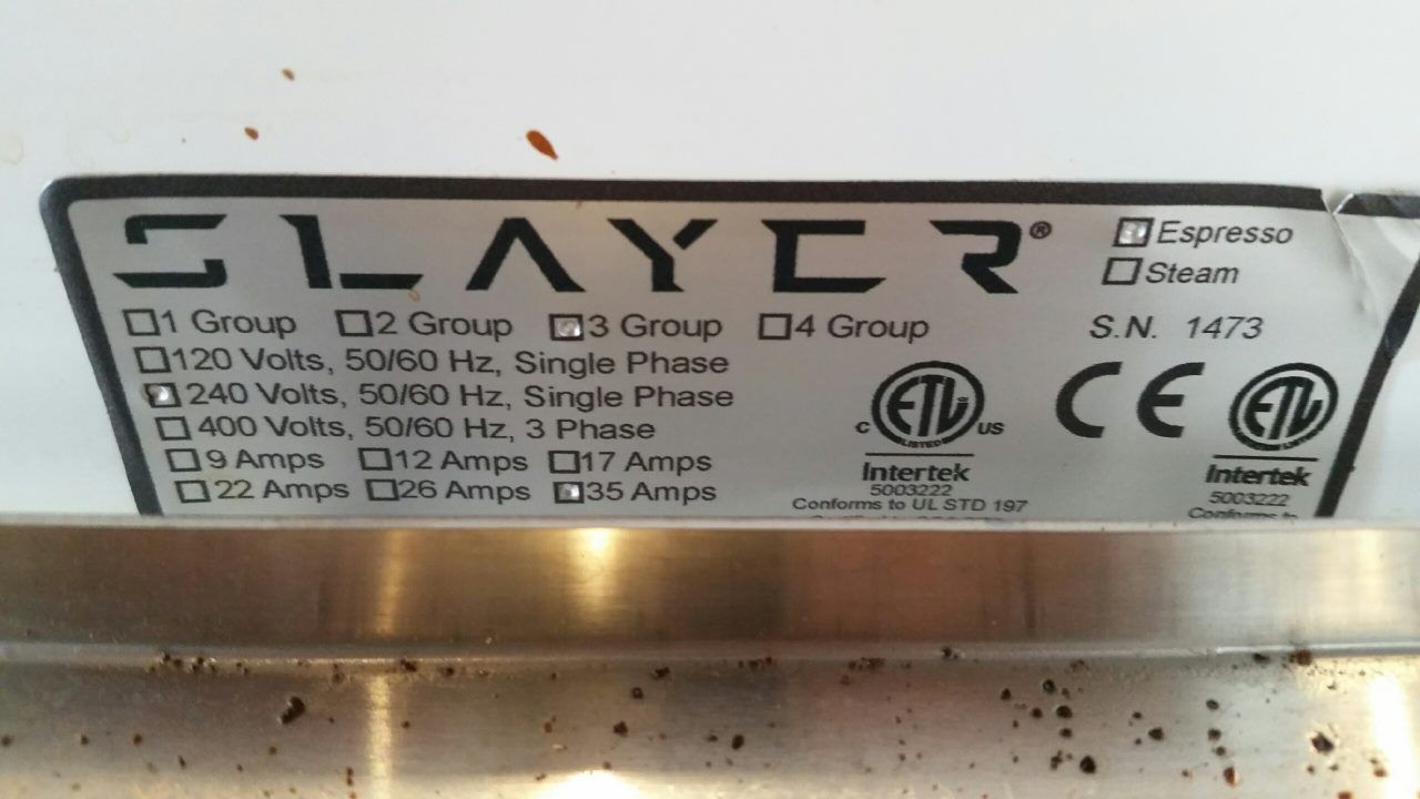 Label on a GLACER appliance with model and safety certification markings.