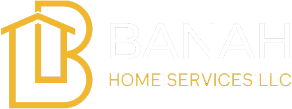 Banah Home Services LLC logo in gold and white with stylized B and house icon
