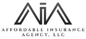 Logo for Affordable Insurance Agency, LLC; gray stylized "AIA" letters over business name.