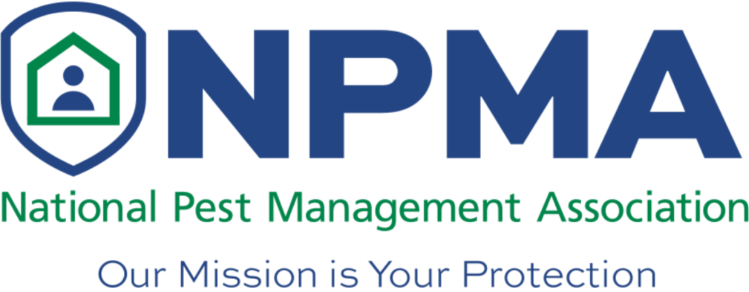 Logo for the National Pest Management Association with a house icon inside a shield, text, and the slogan 