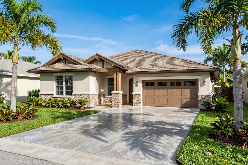 Freshly pressure-washed craftsman home in Tampa Bay