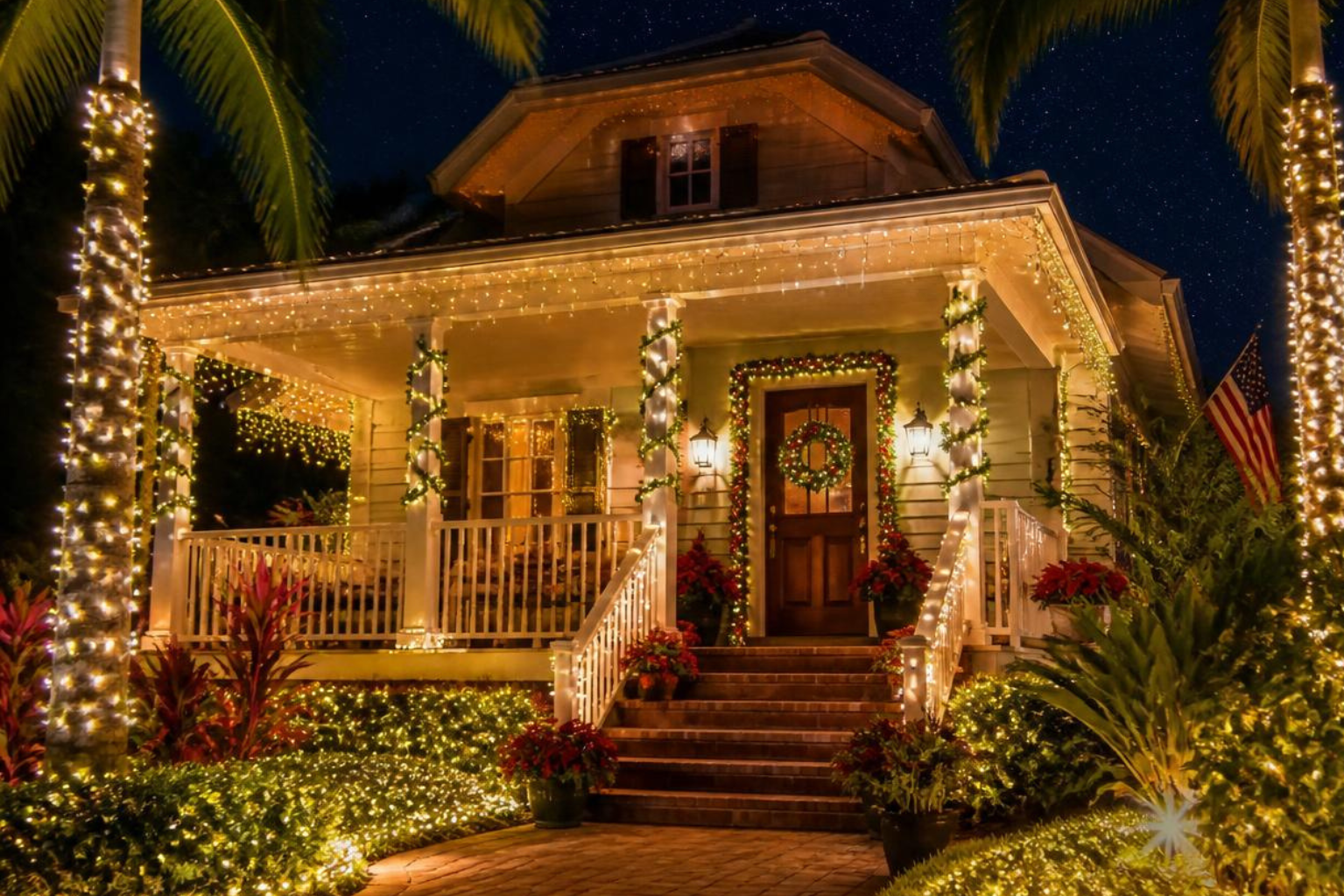Florida residential holiday lighting installation