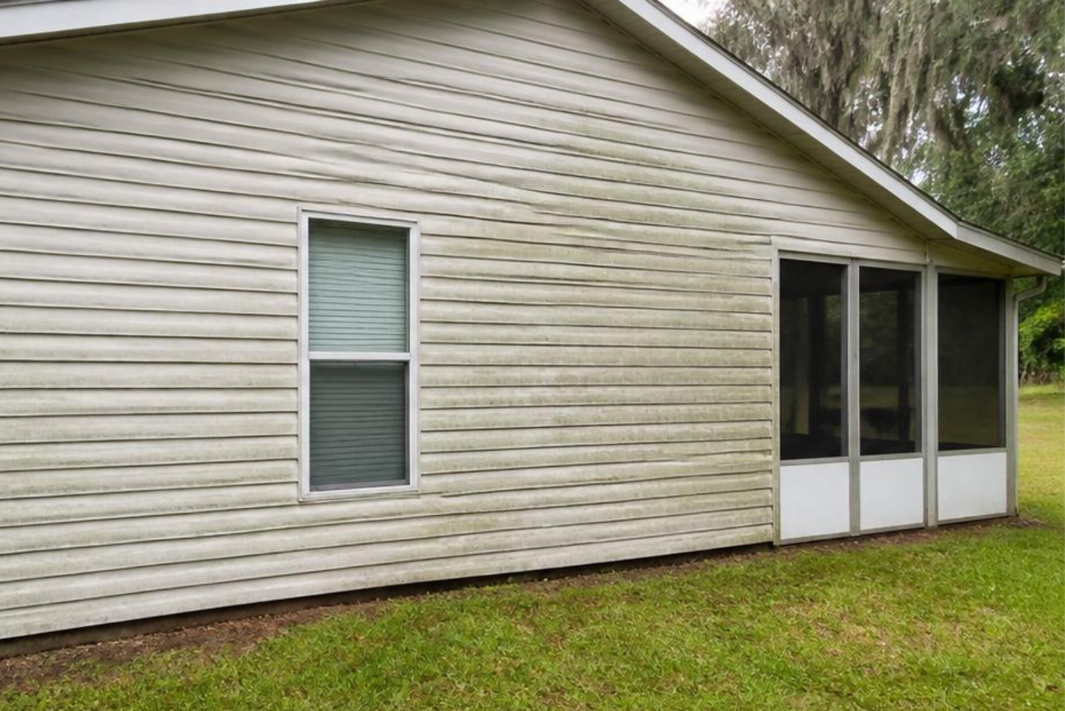 Suburban home before house washing