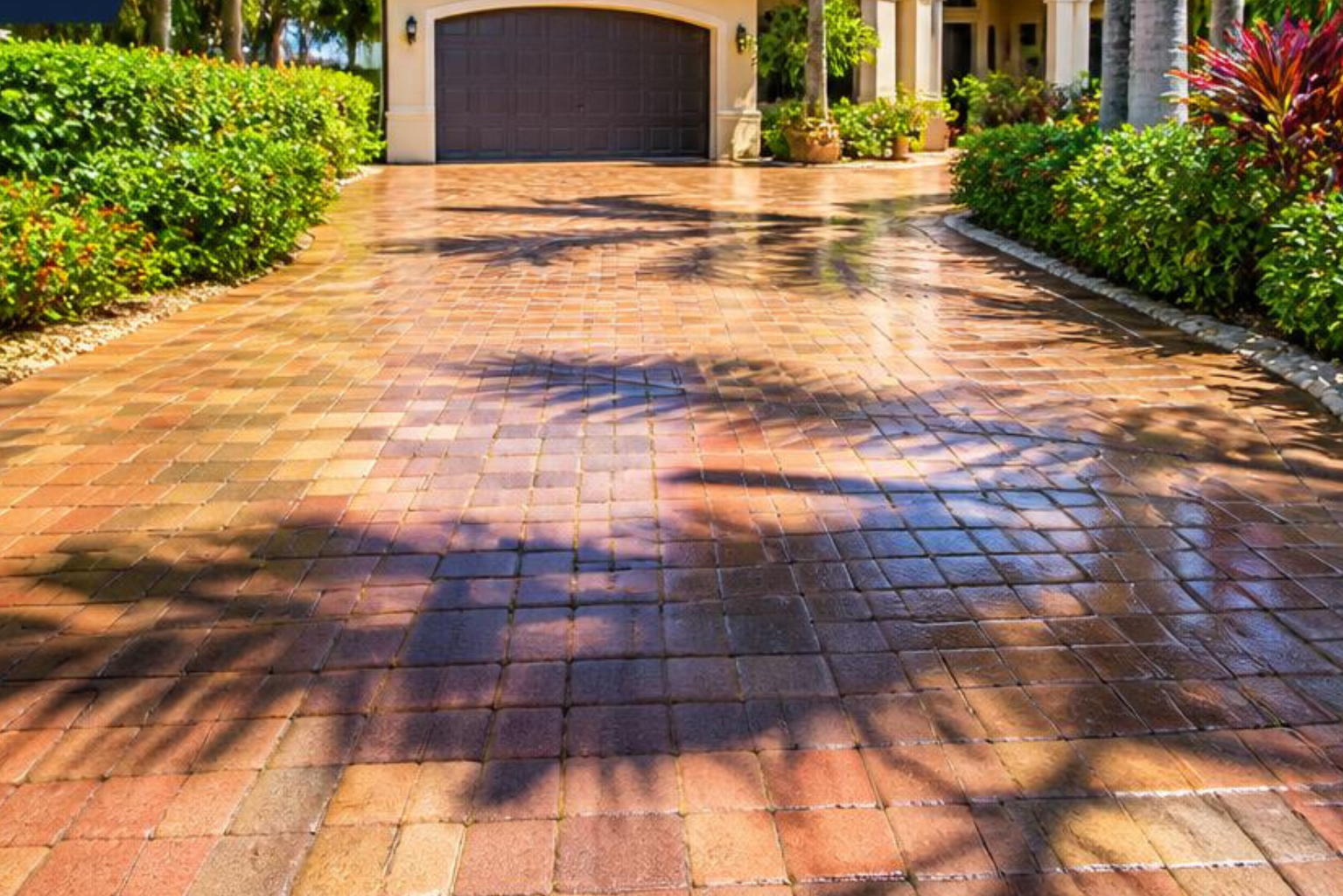Paver patio after cleaning