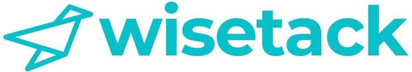 A blue logo for wise tack with a star on it