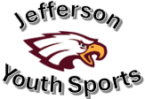 Jefferson Youth Sports logo with an eagle head and black curved text on a white background